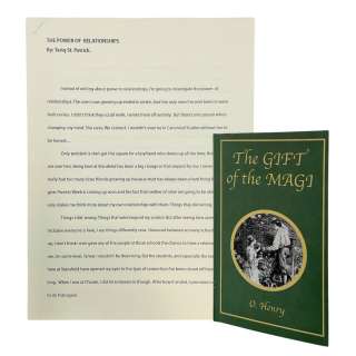 Lot #14: Power Book II Ghost Tariq St Patrick (Michael Rainey Jr) Production Used Extra Credit Paper & Book