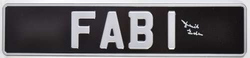 THUNDERBIRDS - FAB 1 - DAVID GRAHAM SIGNED NUMBERPLATE | Auctioneum Ltd