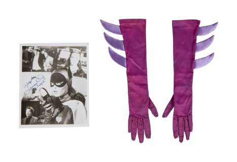 Batman - Batgirl (Yvonne Craig) Uniform Gloves with Signed Photo