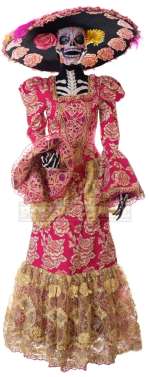 Lot 7 - Goosebumps 2: Haunted Halloween - Day of the Dead Lady’s Costume (Pink) - 1246