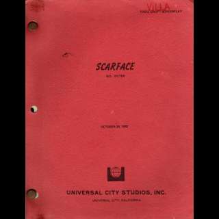 SCARFACE - cast & crew Original working production script