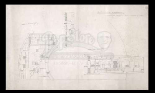 Harry Lange Auction | Hand-Drawn Millennium Falcon Ship Exterior with Surface Details of Underside | Propstore
