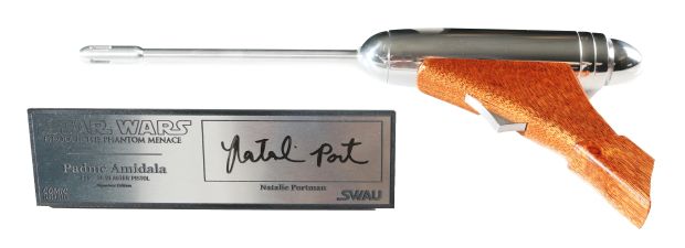Padme’s Prop Replica Blaster from Star Wars Episode I: The Phantom Menace with Plaque (SWAU) Signed by Natalie Portman | SWAU