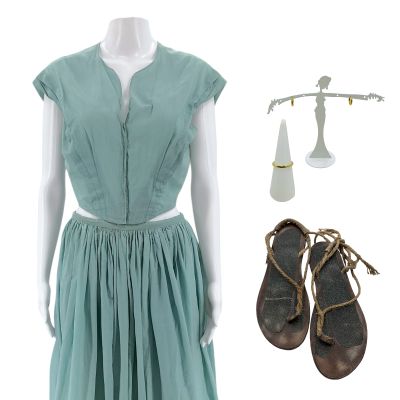 Lot 177: The Bluff Ercell Screen Worn Shirt, Skirt, Ring, Earrings & Sandals Ch 1 Sc Multiple | VIP Fan Auctions