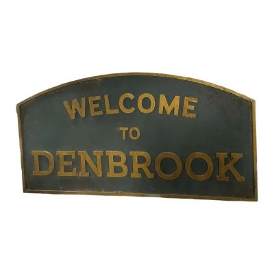 Lot 28: The Sheep Detectives Screen Used Denbrook Sign | VIP Fan Auctions