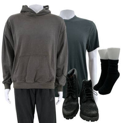 Lot 64: Poker Face Season 2 Juice Screen Worn Stunt Double Hoodie, Track Pants, T-Shirt, Socks & Boots Ch 1 Sc 37, 40, 41 Ep 207 | VIP Fan Auctions