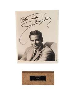 Glenn Ford Signed Photo with Debbie Reynolds Dance Studio Floor Piece | Premiere Props