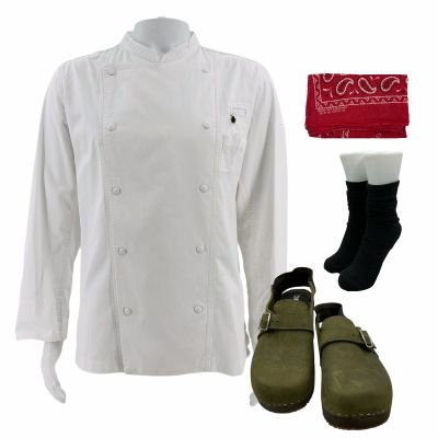 Lot 22: Tony Chef Screen Worn Stunt Double Chef Coat, Bandana, Socks & Shoes Ch 20 Sc 65 | VIP Fan Auctions