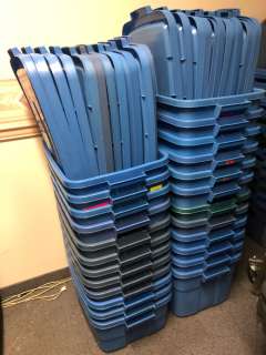 Group of 24 rubber made plastic storage bins w/ 24 lids (From the superhero show) | Direct Liquidation
