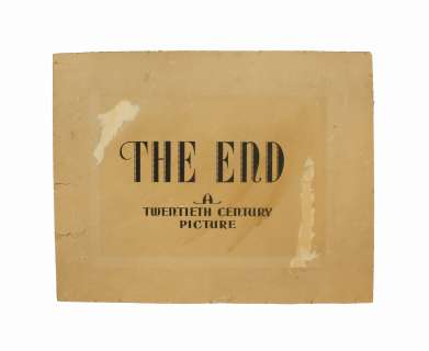 End Title Plate From Twentieth Century Pictures, the Early 1930s Incarnation of Twentieth Century Fox -- Perhaps the Only Title Plate Extant From the Studio | Nate Sanders
