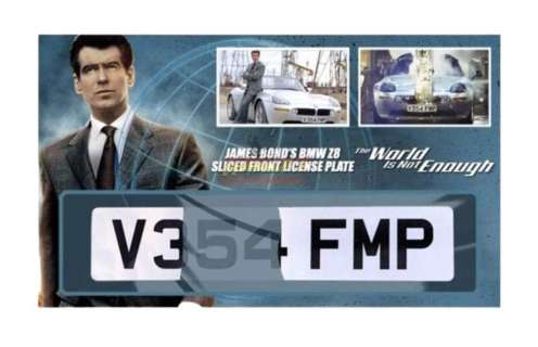 The World is Not Enough (1999) - James Bond (Pierce Brosnan) BMW Z8 Sliced Front License Plate | Hanlin Auction Service
