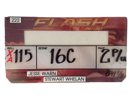 The Flash, Season 2, Episode 222, Second Unit Set-Used Film Slate | Premiere Props