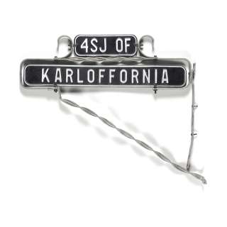 A Forrest J Ackerman "4SJ Karloffornia" sign from the Ackermansion | Bonhams