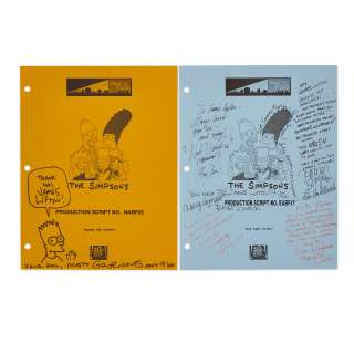 Lot 142 - Two Cast Signed Script Covers for The Simpsons.