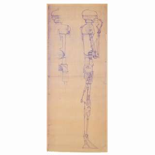 "U8D8 Robot" Side View Blueline from the Original ILM Blueprints for Star Wars: Episode VI – Return of the Jedi. | Bonhams