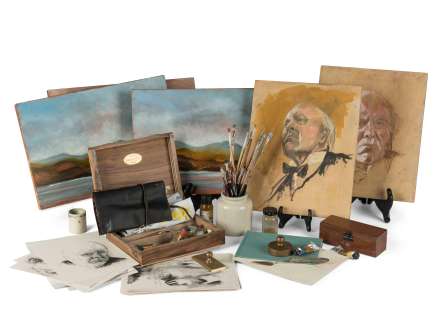 The Crown - Lot 26 - John Lithgow (as Winston Churchill): A selection of character painting props (qty)