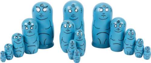 "Dr. Manhattan" (3) Sets of Fully Painted Nesting Dolls from Watchmen, Episode 7: "An Almost... | Heritage