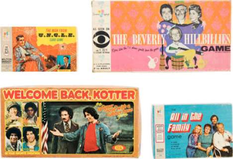 Group of Four Television Tie-In Board Games for The Man from U.N.C.L.E., All i...