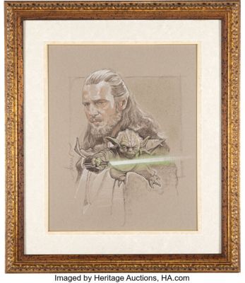 Drew Struzan, Star Wars: Episode I - The Phantom Menace (TCF, 1999), Original Artwork Featuring Liam Neeson "Qui-Gon Jinn" and Yoda. | Heritage
