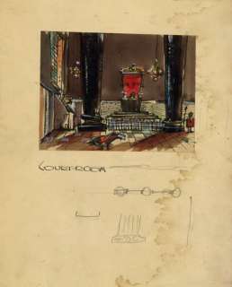 Lot 635 - Alice in Wonderland set designs and film sequence list