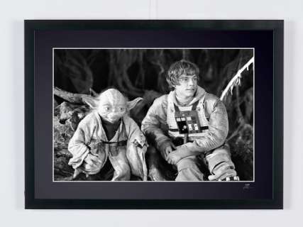 Star Wars Episode V: the Empire Strikes Back - Mark Hamill As "Luke Skywalker » & « Yoda Master » | Star Wars Episode V: The Empire Strikes Back - Mark Hamill as "Luke Skywalker » & « Yoda Master » - Art Photography - Luxury Wooden Framed 70X50 cm - Limited Edition Nr 01 of 30 - Serial ID 30015-2 - Original Certificate (COA), Hologram Logo… | Catawiki