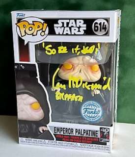 Star Wars: The Mandalorian - Star Wars: The Mandalorian - Ian McDiarmid (Emperor Palpatine) Funko Pop, signed + COA & Photo signing session