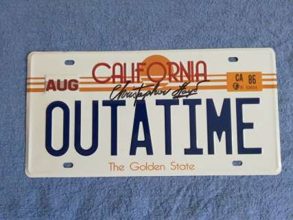 Back to the Future, Christopher Lloyd handsigned DeLorean license plate | Catawiki