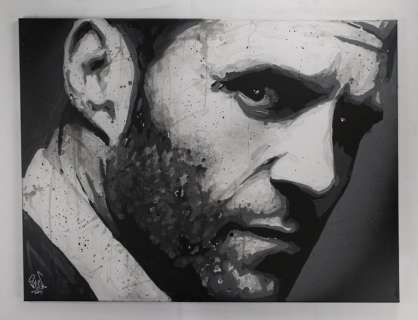 Jason Statham - Handpainted and signed painting - by artist Vincent Mink - Portrait | Catawiki