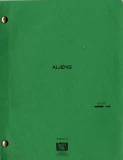 Lot 923 - Aliens scrpt sgnd by Michael Biehn & Cynthia Scott
