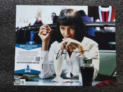 Pulp Fiction - Uma Thurman – Signed 20x25 cm Photo – Beckett COA (BB37206) | Catawiki