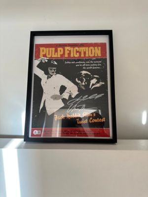 Pulp Fiction - Double signed - John Travolta & Uma Thurman - Framed, with COA | Catawiki