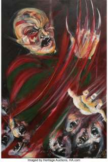 Wes Craven‘s New Nightmare screen used "Freddy Krueger" painting by scenic artist Linda Newman....