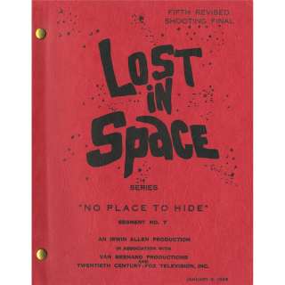 Lot 428 - Original unaired Lost in Space pilot script No Place to Hide signed by Bill Mumy & Angela Cartwright
