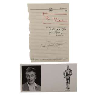 Star Wars: a New Hope (1977) | Anthony Daniels Collection: Anthony Daniels’ Personal Diary Page Detailing his First Meeting with George Lucas | Propstore