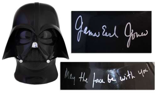 James Earl Jones Signed ’’Star Wars’’ Darth Vader Helmet -- Jones Also Inscribes ’’May the force be with you!’’ | Nate Sanders