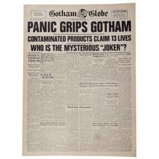 Batman (1989) | Panic Grips Gotham Gotham Globe Newspaper Cover | Propstore