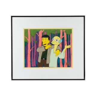 The Simpsons (1989) | 1099. Leonard Nimoy Collection: Matt Groening-Annotated "The Springfield Files" Leonard Nimoy and Lenny Burns Animation Cel | Propstore