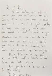 Penny’s love letter to Desmond and photograph from Lost. | Profiles in History