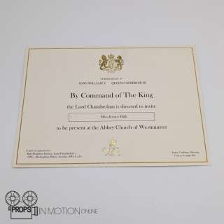 King Charles III (2017) Jessica Hills Coronation Invitation (02416) | Props In Motion Online
