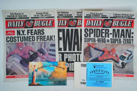 Spider-Man Lot of (3) Prop Daily Bugle Newspapers | GWS Auctions