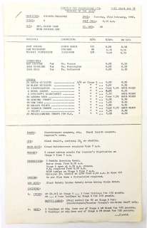 Star Wars Return of The Jedi (1983) - Revenge of The Jedi call Sheet from Tuesday 23rd February… | Ewbank’s