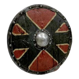 Vikings Valhalla Jarl Kare Asbjørn Krogh Nissen Screen Used Army Shield Ep 103 - Lot #48 - Vikings Valhalla Jarl Kare Asbjørn Krogh Nissen Screen Used Army Shield Ep 103: Authentic Auction Item | VIP Fan Auctions | VIP Fan Auctions