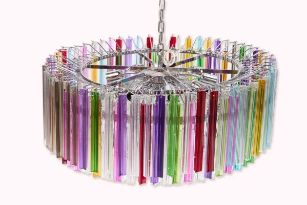 And Just Like That… | Lot #568 - LTW’s Murano Multicolor Triedi Chandelier | Julien’s