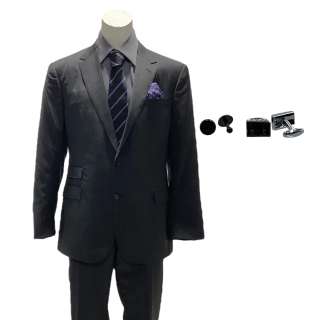 The Terminal List Steve Horn Jai Courtney Screen Worn Single-Breasted Suit, Long Sleeve, Button-Front Shirt, Tie, Cufflinks & Pocket Square Ep 104 - Lot #34 - The Terminal List Steve Horn Jai Courtney Screen Worn Single-Breasted Suit, Long… | VIP Fan Auctions