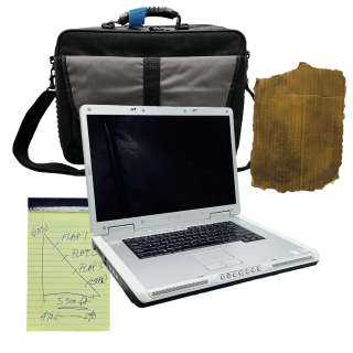 Kari Sorenson Jesse Metcalfe Screen Used Piece Of Cardboard Notepad & Laptop W/ Case Sc B30-246 | VIP Fan Auctions