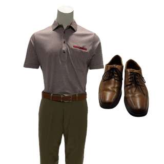 Ellis Ross Brandon Quinn Screen Worn Short Sleeve, Polo-Style Shirt, Zip-Front Pants, Belt & Lace-Up Dress Shoes Ch 1 Sc 37-239 | VIP Fan Auctions