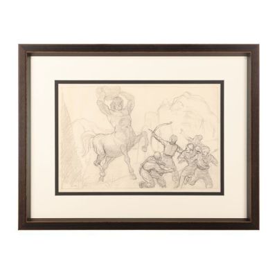 THE GOLDEN VOYAGE OF SINBAD (1973) - Lot #177 : Ray Harryhausen Hand-Drawn Pencil Concept of the Cyclopean Centaur