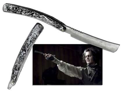 Johnny Depp Screen Used Stunt Razor From ’’Sweeney Todd’’ -- The Movie About a Barber Who Murders His Clients With His Razor | Nate Sanders