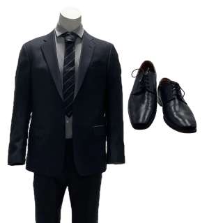 Lot 24 - Snowpiercer Bennett Knox‘s Iddo Goldberg Single-Breasted Suit, Long Sleeve, Button-Front Shirt, Tie & Dress Shoes