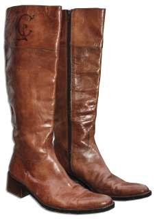 Angelina Jolie Boots From ’’Lara Croft: Tomb-Raider’’ -- Brown Leather Boots Monogrammed ’’LC’’ | Nate Sanders